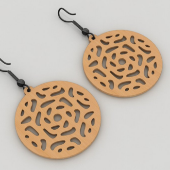 Intra απο ξύλο plywood 3mm-4mm πάχος – Σετ Στρογγυλό Σκουλαρίκι, Σκουλαρίκι λέιζερ099 Δίασταση  5x5 cm INTRAFABR-117913261 - Image 10