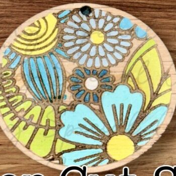 Intra απο ξύλο plywood 3mm-4mm πάχος – Στρογγυλά φλοράλ σκουλαρίκια Δίασταση  5x5 cm INTRAFABR-94863089 - Image 1