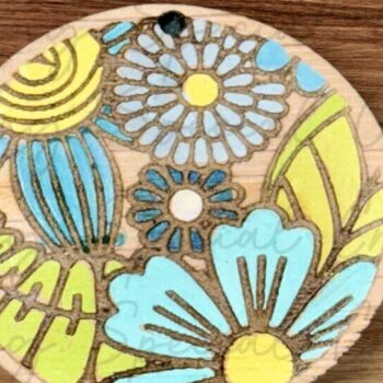 Intra απο ξύλο plywood 3mm-4mm πάχος – Στρογγυλά φλοράλ σκουλαρίκια Δίασταση  5x5 cm INTRAFABR-94863089 - Image 2