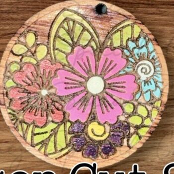 Intra απο ξύλο plywood 3mm-4mm πάχος – Στρογγυλά φλοράλ σκουλαρίκια Δίασταση  5x5 cm INTRAFABR-94863756 - Image 1