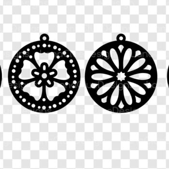 Intra απο ξύλο plywood 3mm-4mm πάχος – Στρογγυλά φλοράλ σκουλαρίκια Δίασταση  5x5 cm INTRAFABR-104322996 - Image 2