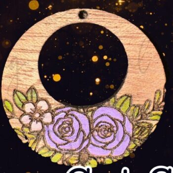 Intra απο ξύλο plywood 3mm-4mm πάχος – Στρογγυλά φλοράλ σκουλαρίκια Δίασταση  5x5 cm INTRAFABR-93907402 - Image 1