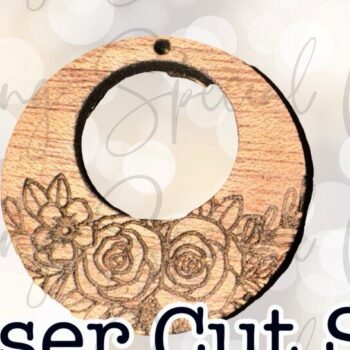 Intra απο ξύλο plywood 3mm-4mm πάχος – Στρογγυλά φλοράλ σκουλαρίκια Δίασταση  5x5 cm INTRAFABR-93907402 - Image 2