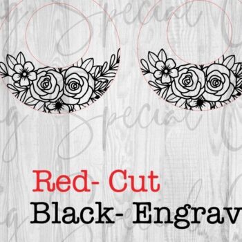 Intra απο ξύλο plywood 3mm-4mm πάχος – Στρογγυλά φλοράλ σκουλαρίκια Δίασταση  5x5 cm INTRAFABR-93907402 - Image 3