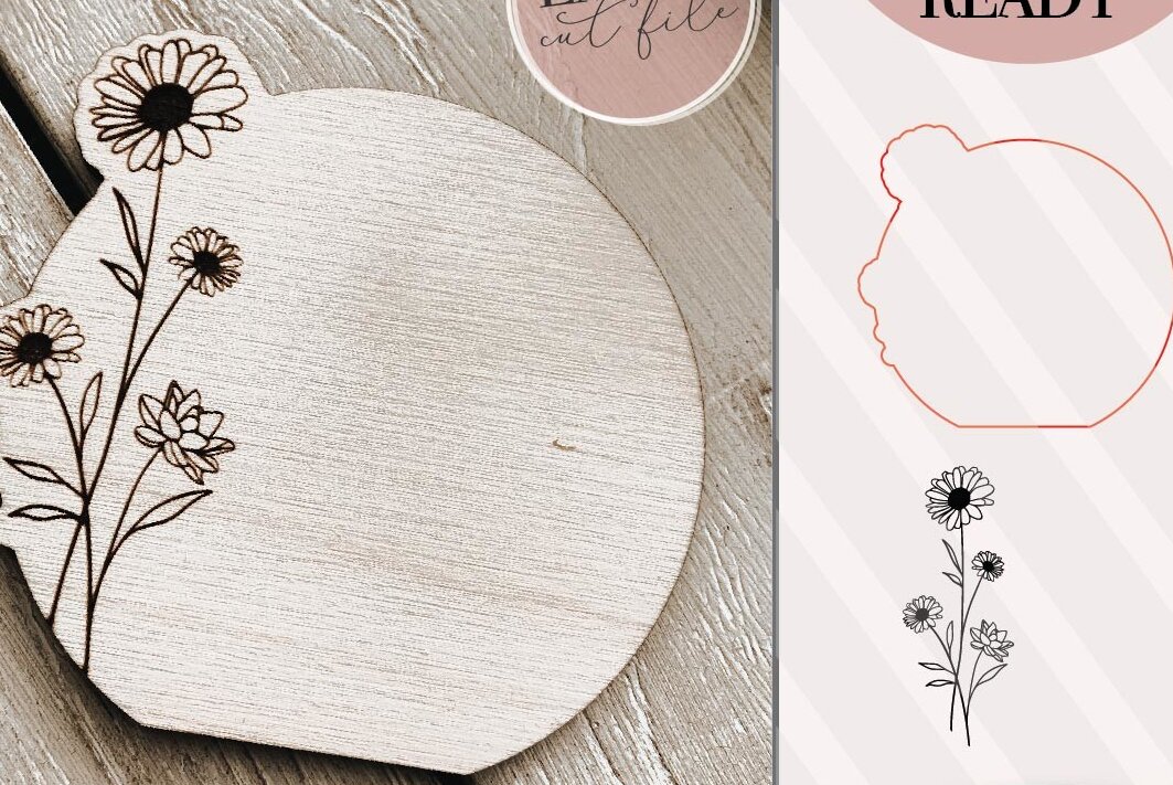 Intra απο ξύλο plywood 3mm-4mm πάχος – Στρογγυλό Floral Πλαίσιο Δίασταση  20x20 cm INTRAFABR-70928520