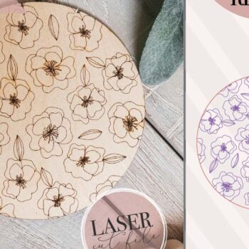 Intra απο ξύλο plywood 3mm-4mm πάχος – Στρογγυλό Floral Sign Laser Δίασταση 40x30 cm INTRAFABR-70853444 - Image 3