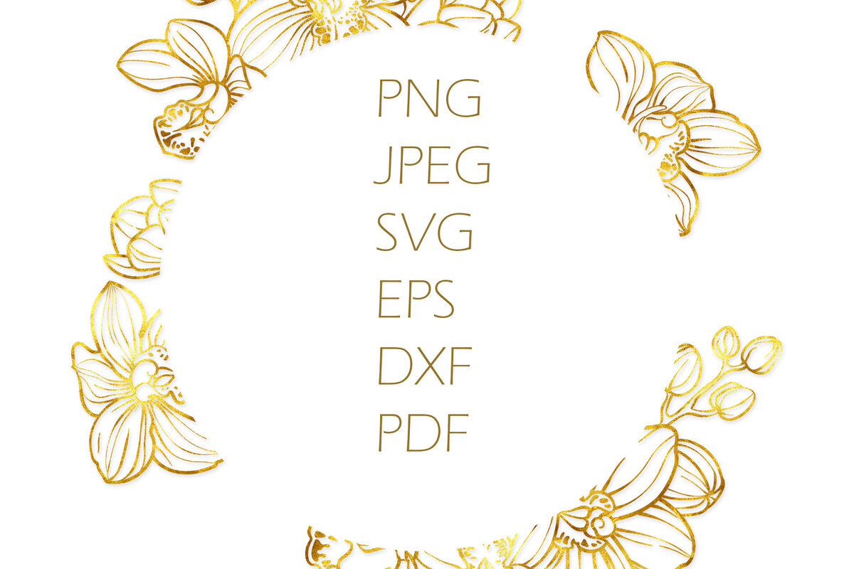 Intra απο ξύλο plywood 3mm-4mm πάχος – Στρογγυλό πλαίσιο από λουλούδια ορχιδέας Δίασταση  20x20 cm INTRAFABR-118559464