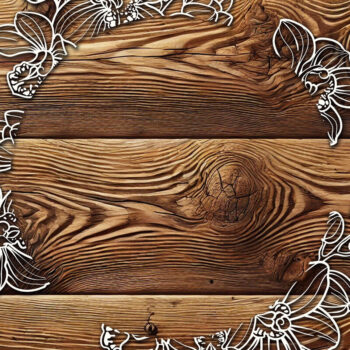 Intra απο ξύλο plywood 3mm-4mm πάχος – Στρογγυλό πλαίσιο από λουλούδια ορχιδέας Δίασταση  20x20 cm INTRAFABR-118559464 - Image 3