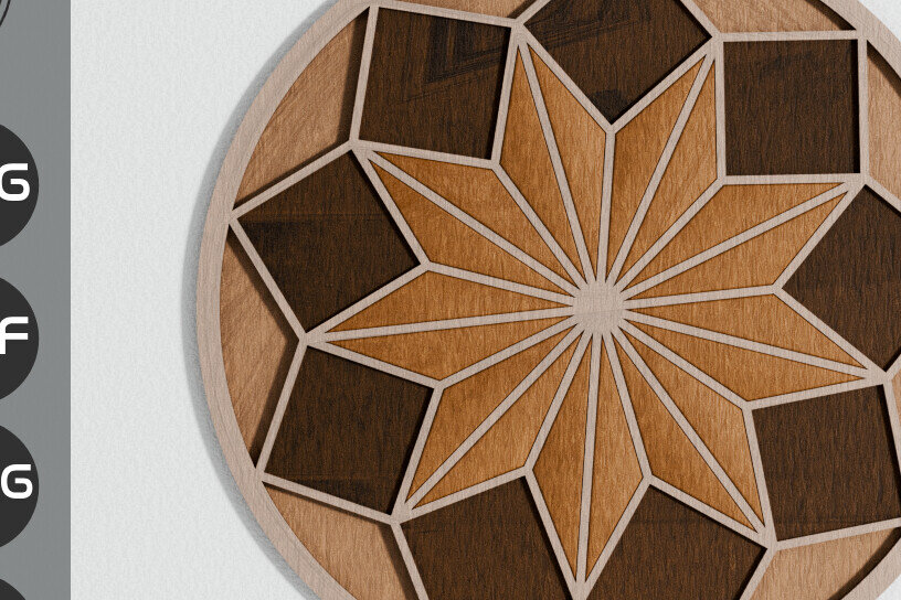 Intra απο ξύλο plywood 3mm-4mm πάχος – Στρογγυλή Γεωμετρική Ξύλινη Τέχνη τοίχου Δίασταση  40x30 cm INTRAFABR-94323079