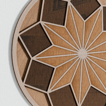 Intra απο ξύλο plywood 3mm-4mm πάχος – Στρογγυλή Γεωμετρική Ξύλινη Τέχνη τοίχου Δίασταση 40x30 cm INTRAFABR-94323079 - Image 2