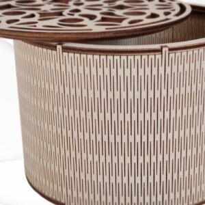 Intra απο ξύλο plywood 3mm-4mm πάχος – Στρογγυλό κουτί δώρου Δίασταση  20x20 cm INTRAFABR-30389477