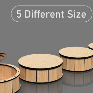 Intra απο ξύλο plywood 3mm-4mm πάχος – Αρχεία στρογγυλών κουτιών δώρου, κοπής με λέιζερ Δίασταση  20x20 cm INTRAFABR-99394348