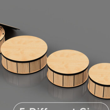 Intra απο ξύλο plywood 3mm-4mm πάχος – Αρχεία στρογγυλών κουτιών δώρου, κοπής με λέιζερ Δίασταση  20x20 cm INTRAFABR-99394348 - Image 3