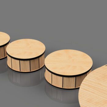 Intra απο ξύλο plywood 3mm-4mm πάχος – Αρχεία στρογγυλών κουτιών δώρου, κοπής με λέιζερ Δίασταση  20x20 cm INTRAFABR-99394348 - Image 4