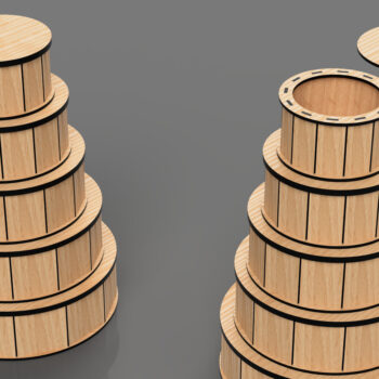 Intra απο ξύλο plywood 3mm-4mm πάχος – Αρχεία στρογγυλών κουτιών δώρου, κοπής με λέιζερ Δίασταση  20x20 cm INTRAFABR-99394348 - Image 5