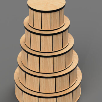 Intra απο ξύλο plywood 3mm-4mm πάχος – Αρχεία στρογγυλών κουτιών δώρου, κοπής με λέιζερ Δίασταση  20x20 cm INTRAFABR-99394348 - Image 6