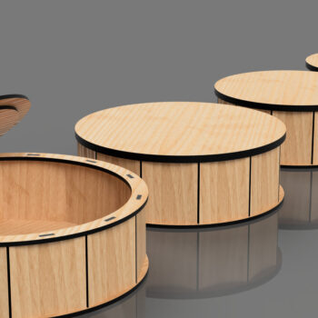 Intra απο ξύλο plywood 3mm-4mm πάχος – Αρχεία στρογγυλών κουτιών δώρου, κοπής με λέιζερ Δίασταση  20x20 cm INTRAFABR-99394348 - Image 7