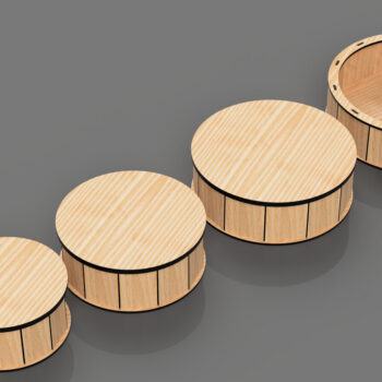 Intra απο ξύλο plywood 3mm-4mm πάχος – Αρχεία στρογγυλών κουτιών δώρου, κοπής με λέιζερ Δίασταση  20x20 cm INTRAFABR-99394348 - Image 9