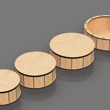 Intra απο ξύλο plywood 3mm-4mm πάχος – Αρχεία στρογγυλών κουτιών δώρου, κοπής με λέιζερ Δίασταση  20x20 cm INTRAFABR-99394348 - Image 10