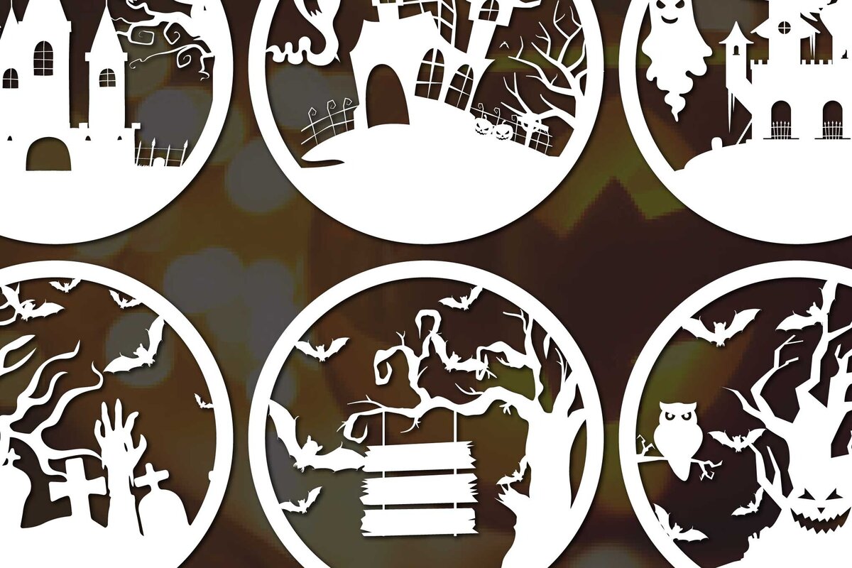 Intra απο ξύλο plywood 3mm-4mm πάχος – Στρογγυλή δέσμη για Halloween Decor Δίασταση  20x20 cm INTRAFABR-78160991