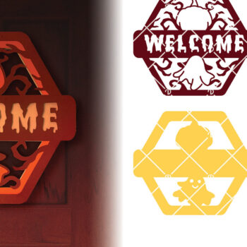 Intra απο ξύλο plywood 3mm-4mm πάχος – Στρογγυλή πινακίδα πόρτας αποκριών με φάντασμα Δίασταση  20x20 cm INTRAFABR-107545350 - Image 1