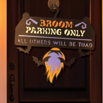 Intra απο ξύλο plywood 3mm-4mm πάχος – Στρογγυλή πινακίδα πόρτας αποκριών με τρομακτικό Δίασταση  20x20 cm INTRAFABR-107544927 - Image 2