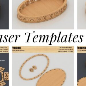 Intra απο ξύλο plywood 3mm-4mm πάχος – Σετ φακέλων κοπής λέιζερ με στρογγυλό, εξάγωνο δίσκο Δίασταση  20x20 cm INTRAFABR-41728642