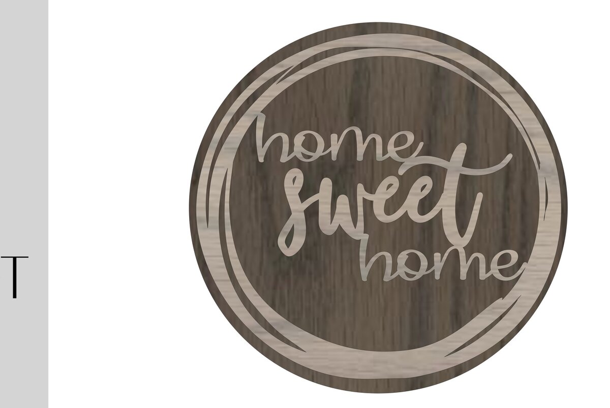 Intra απο ξύλο plywood 3mm-4mm πάχος – Στρογγυλό σπίτι γλυκό σπίτι σημάδι Δίασταση  20x20 cm INTRAFABR-9801043