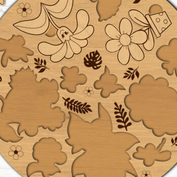 Intra απο ξύλο plywood 3mm-4mm πάχος – Στρογγυλή δέσμη παιδικών παζλ Δίασταση  20x20 cm INTRAFABR-71620793 - Image 4