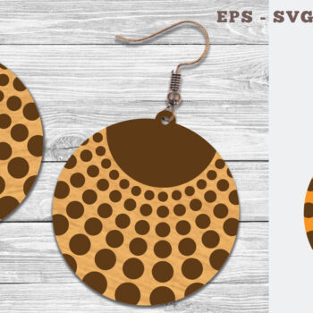 Intra απο ξύλο plywood 3mm-4mm πάχος – Στρογγυλά σκουλαρίκια κοπής με λέιζερ 1 Δίασταση  5x5 cm INTRAFABR-106746872 - Image 1