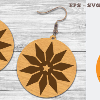 Intra απο ξύλο plywood 3mm-4mm πάχος – Στρογγυλά σκουλαρίκια κοπής με λέιζερ 10 Δίασταση  5x5 cm INTRAFABR-106747667 - Image 1