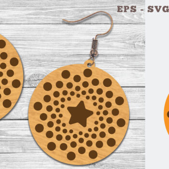 Intra απο ξύλο plywood 3mm-4mm πάχος – Στρογγυλά σκουλαρίκια κοπής με λέιζερ 3 Δίασταση  5x5 cm INTRAFABR-106747017 - Image 1