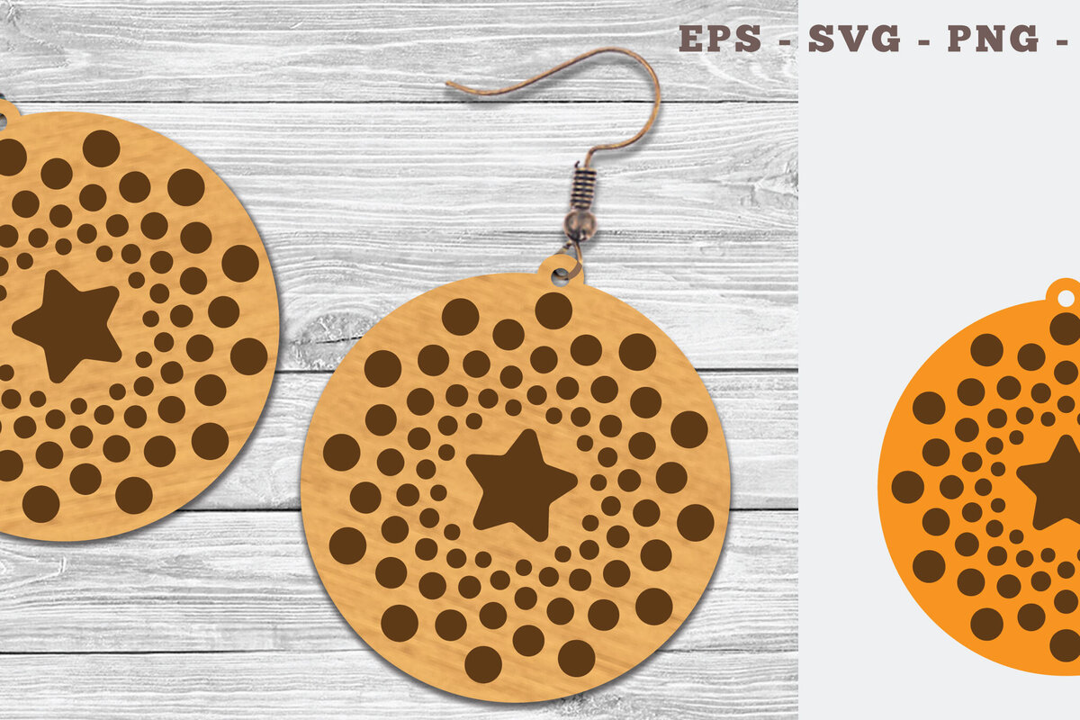 Intra απο ξύλο plywood 3mm-4mm πάχος – Στρογγυλά σκουλαρίκια κοπής με λέιζερ 3 Δίασταση  5x5 cm INTRAFABR-106747017