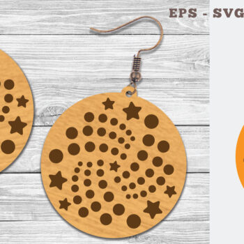 Intra απο ξύλο plywood 3mm-4mm πάχος – Στρογγυλά σκουλαρίκια κοπής με λέιζερ 4 Δίασταση  5x5 cm INTRAFABR-106747100 - Image 1