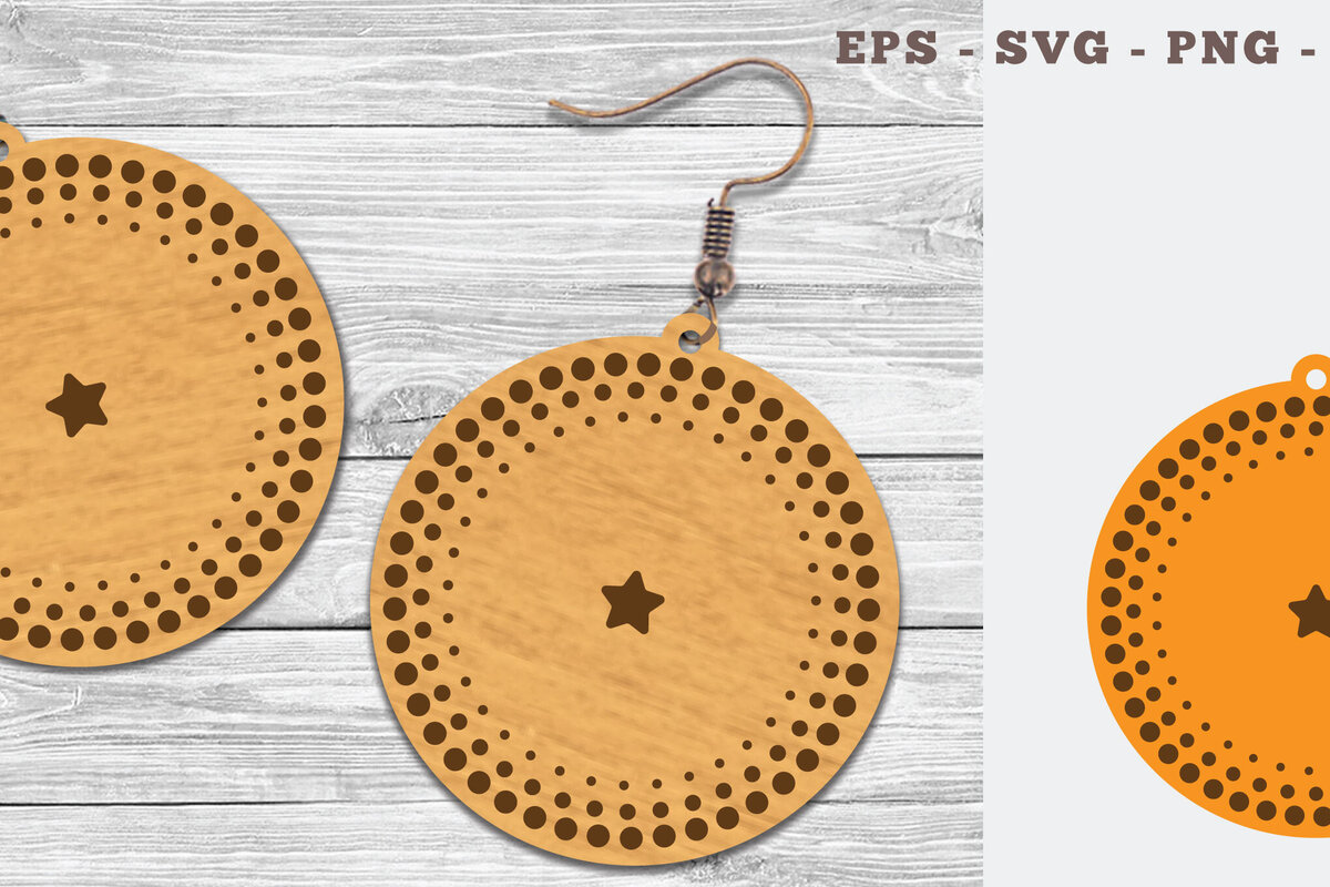 Intra απο ξύλο plywood 3mm-4mm πάχος – Στρογγυλά σκουλαρίκια κοπής με λέιζερ 5 Δίασταση  5x5 cm INTRAFABR-106747292