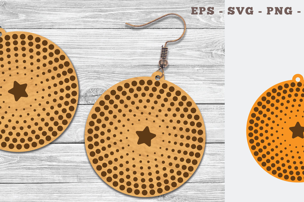 Intra απο ξύλο plywood 3mm-4mm πάχος – Στρογγυλά σκουλαρίκια κοπής με λέιζερ 6 Δίασταση  5x5 cm INTRAFABR-106747435