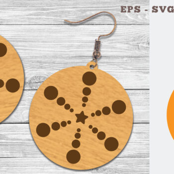 Intra απο ξύλο plywood 3mm-4mm πάχος – Στρογγυλά σκουλαρίκια κοπής με λέιζερ 8 Δίασταση  5x5 cm INTRAFABR-106747541 - Image 1