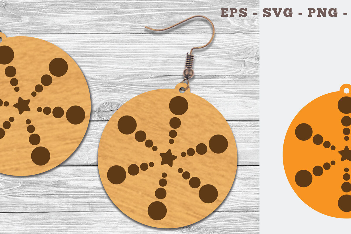 Intra απο ξύλο plywood 3mm-4mm πάχος – Στρογγυλά σκουλαρίκια κοπής με λέιζερ 8 Δίασταση  5x5 cm INTRAFABR-106747541