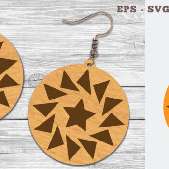 Intra απο ξύλο plywood 3mm-4mm πάχος – Στρογγυλά σκουλαρίκια κοπής με λέιζερ 9 Δίασταση  5x5 cm INTRAFABR-106747606 - Image 1