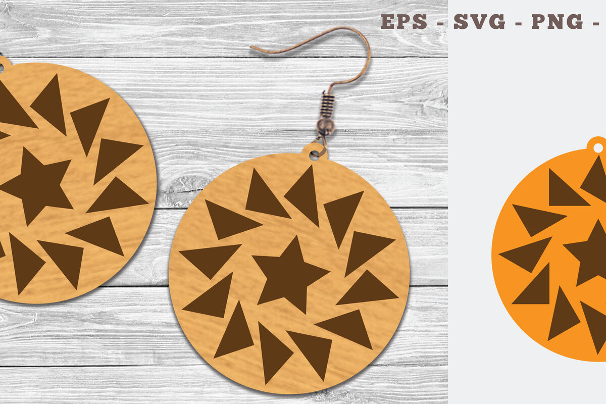 Intra απο ξύλο plywood 3mm-4mm πάχος – Στρογγυλά σκουλαρίκια κοπής με λέιζερ 9 Δίασταση  5x5 cm INTRAFABR-106747606