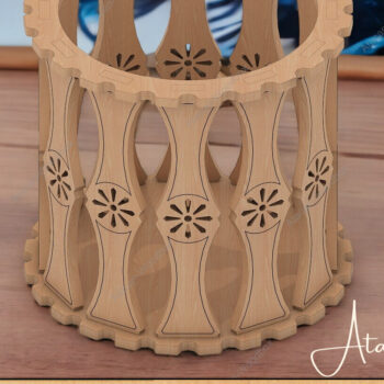 Intra απο ξύλο plywood 3mm-4mm πάχος – Στρογγυλό ξύλινο κουτί κοπής με λέιζερ για χειροτεχνία Δίασταση  20x20 cm INTRAFABR-91935042 - Image 1