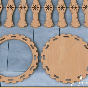 Intra απο ξύλο plywood 3mm-4mm πάχος – Στρογγυλό ξύλινο κουτί κοπής με λέιζερ για χειροτεχνία Δίασταση  20x20 cm INTRAFABR-91935042 - Image 2