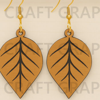 Intra απο ξύλο plywood 3mm-4mm πάχος – Σκουλαρίκια κομμένα με στρογγυλά φύλλα Δίασταση  5x5 cm INTRAFABR-123755288 - Image 1