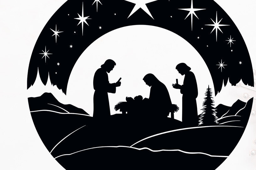 Intra απο ξύλο plywood 3mm-4mm πάχος – Στρογγυλή Φάτνη Σκηνή Χριστουγέννων Δίασταση  20x20 cm INTRAFABR-85684494