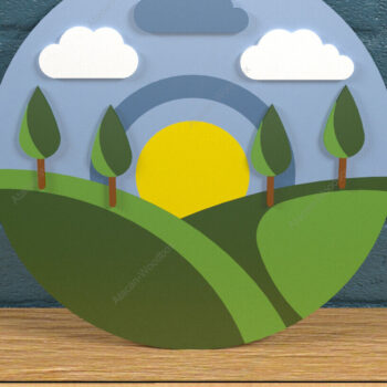 Intra απο ξύλο plywood 3mm-4mm πάχος – Στρογγυλή κρεμάστρα τοπίων διακοπών φοίνικα Δίασταση 20x20 cm INTRAFABR-82780742 - Image 4