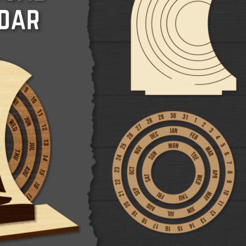 Intra απο ξύλο plywood 3mm-4mm πάχος – Στρογγυλό Πακέτο Διαρκούς Ημερολογίου με Lasercut Δίασταση  20x20 cm INTRAFABR-119939741 - Image 8
