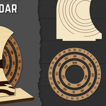 Intra απο ξύλο plywood 3mm-4mm πάχος – Στρογγυλό Πακέτο Διαρκούς Ημερολογίου με Lasercut Δίασταση  20x20 cm INTRAFABR-119939741 - Image 11
