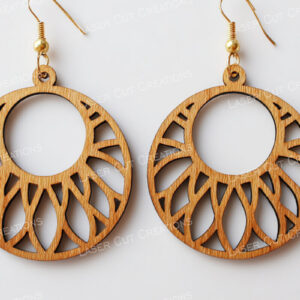 Intra απο ξύλο plywood 3mm-4mm πάχος – Σκουλαρίκια Sunburst με στρογγυλά πέταλα Δίασταση  5x5 cm INTRAFABR-124957852