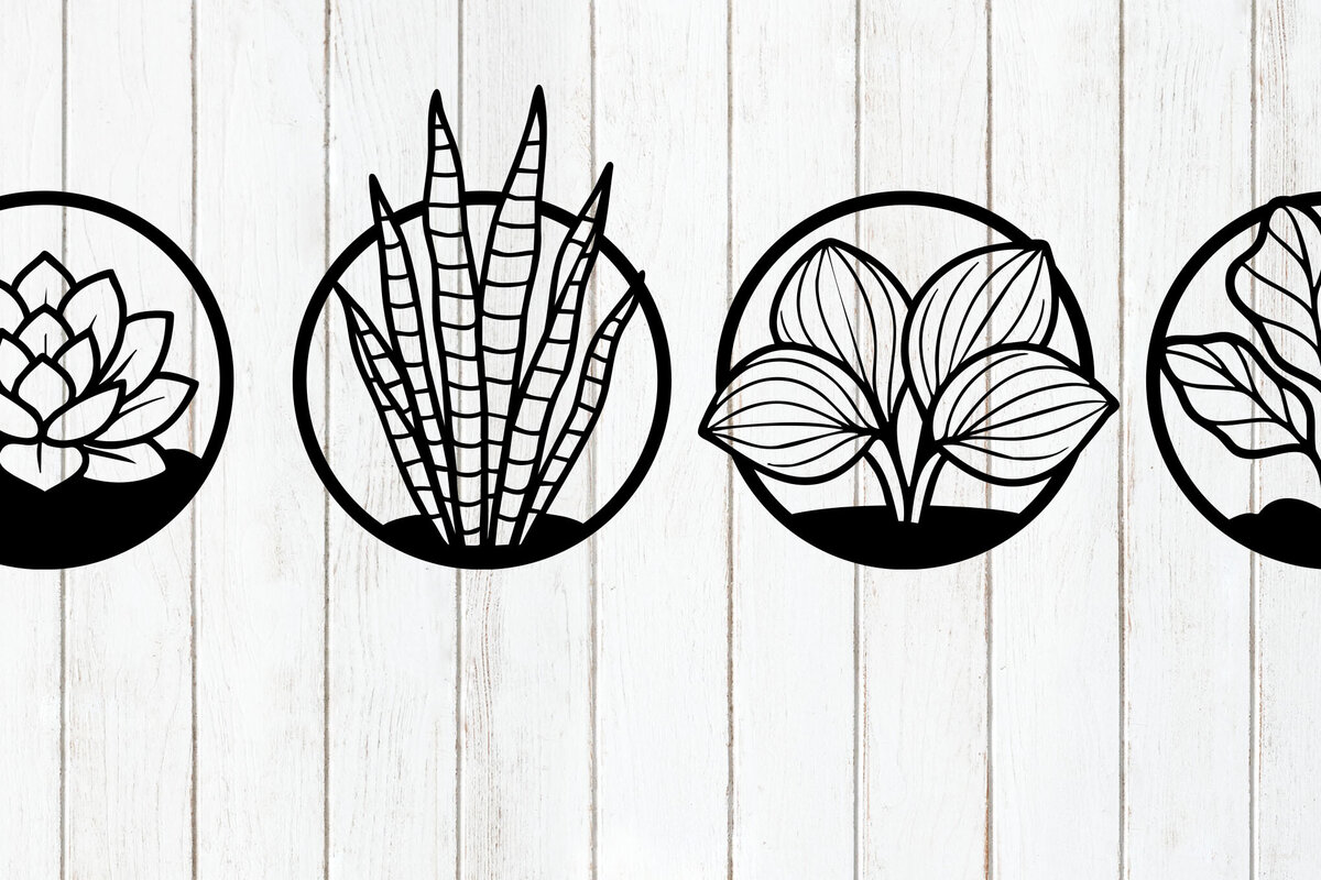 Intra απο ξύλο plywood 3mm-4mm πάχος – Σετ κοπής με λέιζερ στρογγυλό φυτό Δίασταση  20x20 cm INTRAFABR-124578616