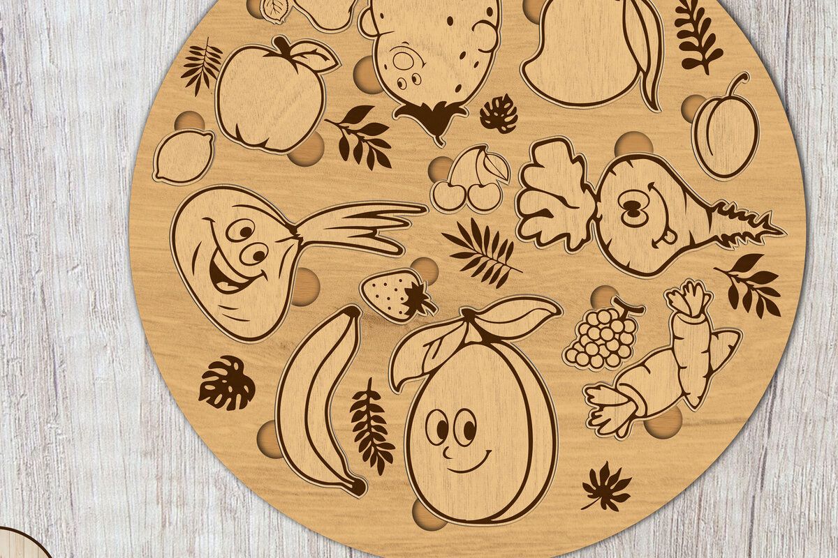 Intra απο ξύλο plywood 3mm-4mm πάχος – Στρογγυλό παζλ για παιδιά, πρότυπο ξύλινης κοπής Δίασταση  20x20 cm INTRAFABR-87700021